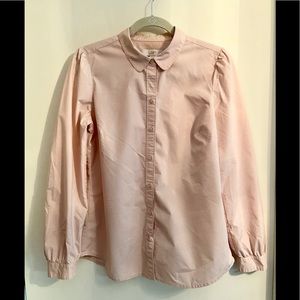 LOFT Pink Button Down Long Sleeve Shirt